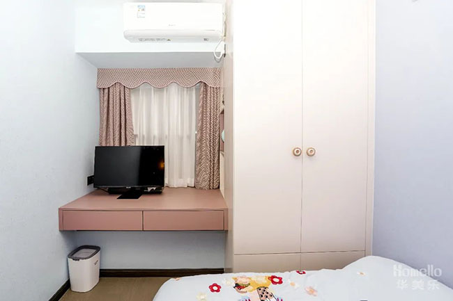 95㎡三居，客餐廳之間打造工作區(qū)，將生活與工作和諧結(jié)合
